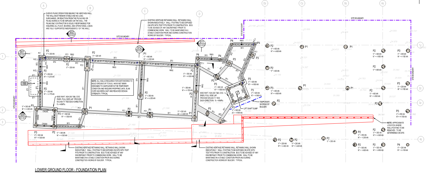 Toowong State School lower-ground foundation plan